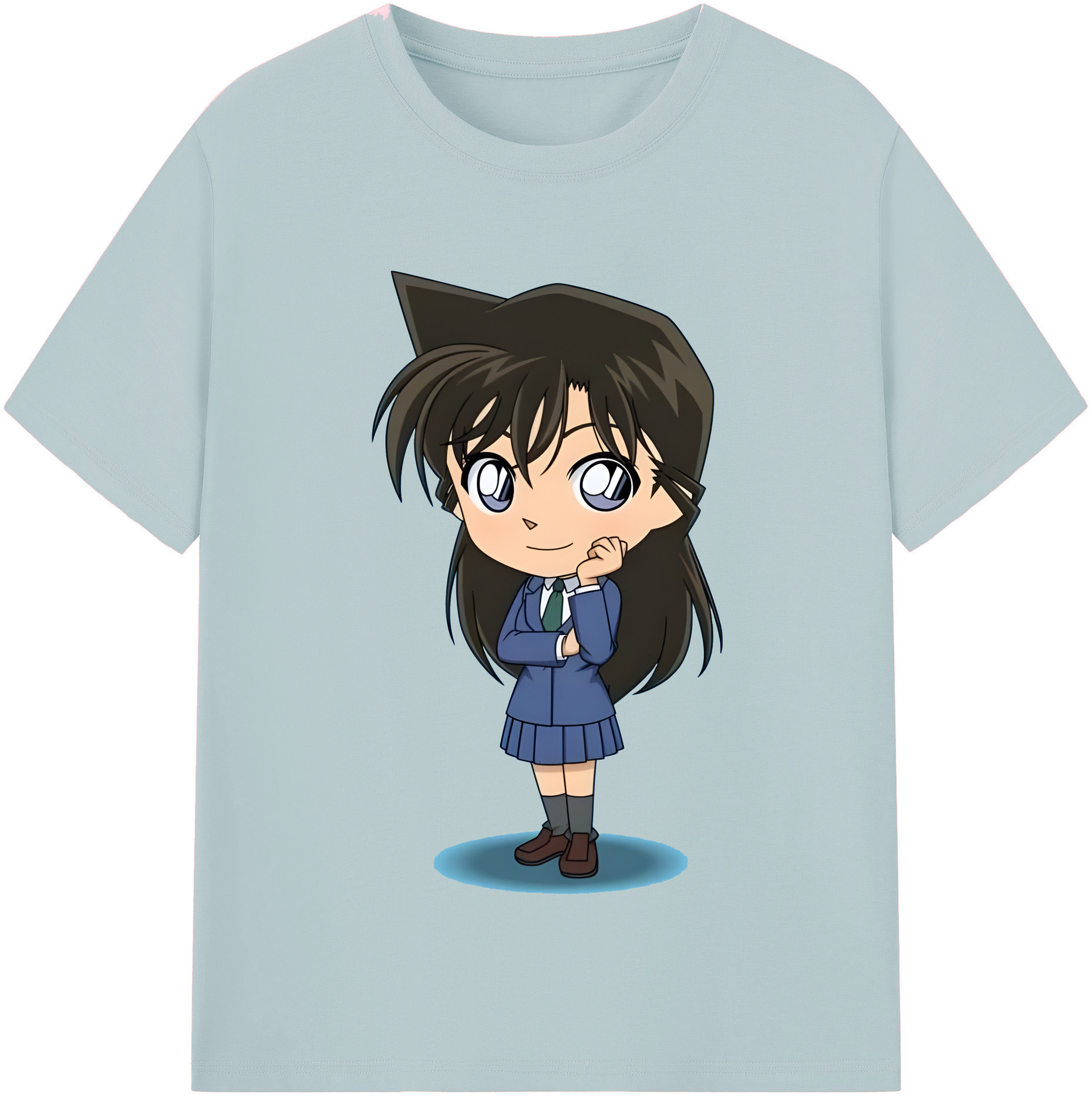 （画像用） 名探偵コナン 毛利 蘭 もうり らん、モーリ ラン Detective Conan Rachel Moore 綿100％半袖Tシャツ（フロントプリント）